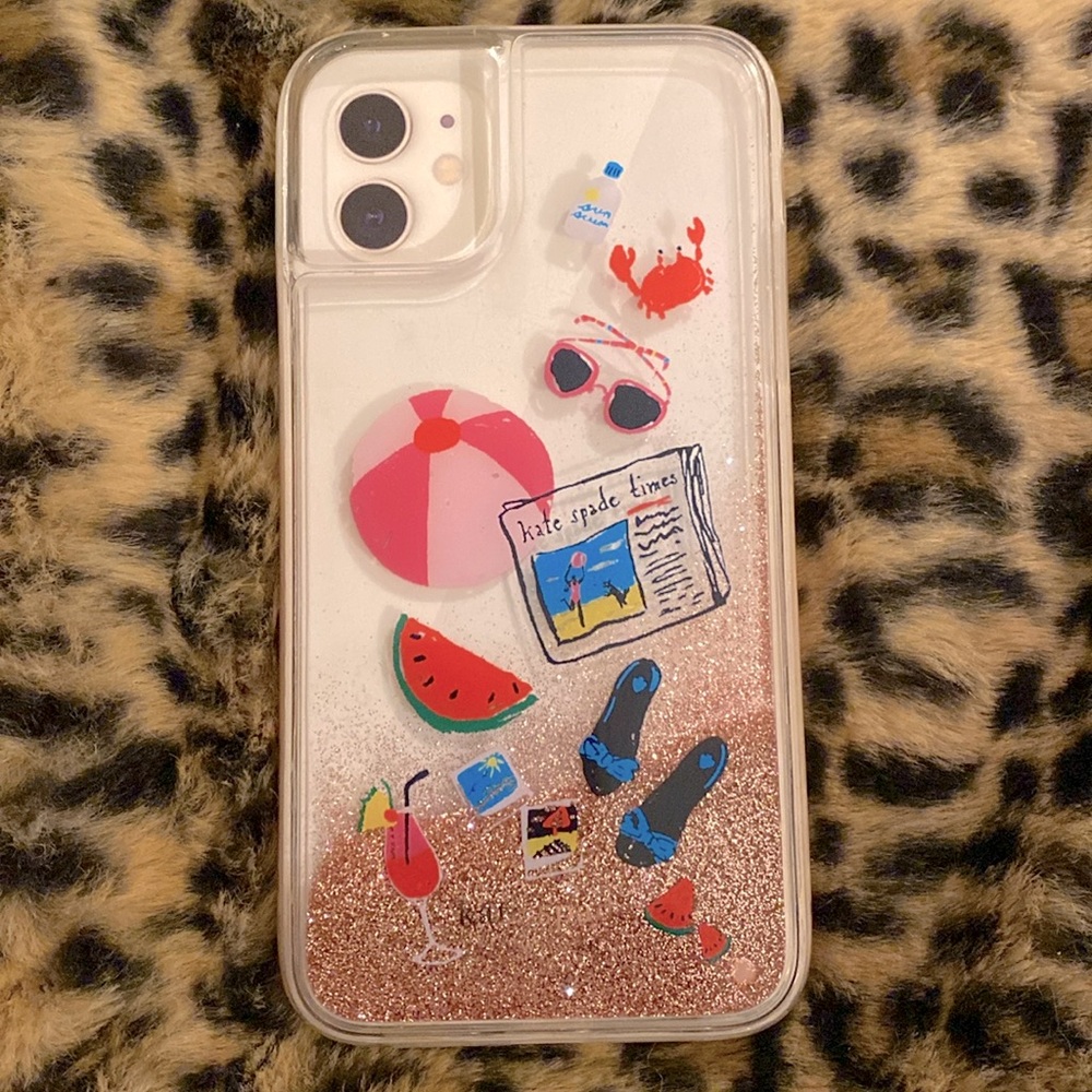 Kate Spade Pool Party iPhone 11 glitter in water case